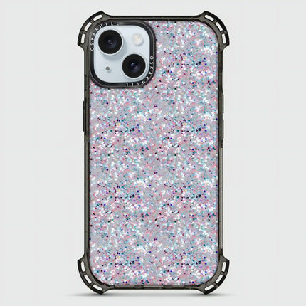 Coque iPhone 15 Bounce — Paillettes givrées étoilées