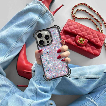 Coque iPhone 15 Pro Bounce — Paillettes givrées étoilées