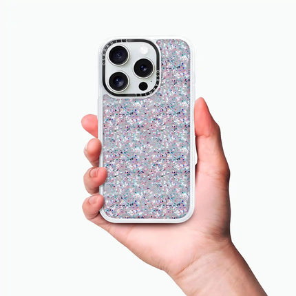 Coque iPhone 15 Pro Classic — Paillettes givrées étoilées