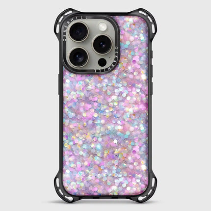 Coque iPhone 15 Pro Bounce — Paillettes pastel crépusculaires