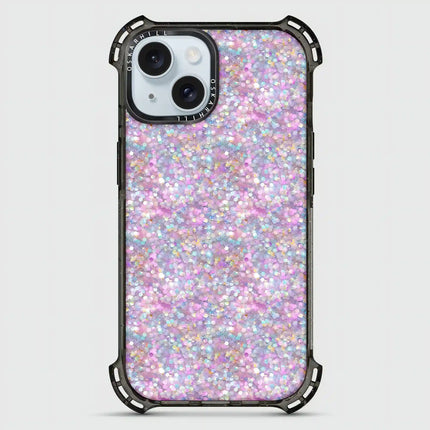 Coque iPhone 15 Plus Bounce — Paillettes pastel crépusculaires