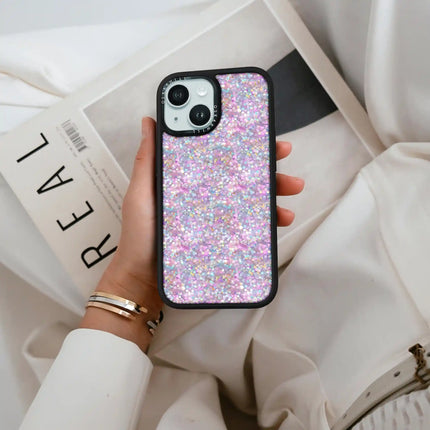 Coque iPhone 15 Plus Elite — Paillettes pastel crépusculaires