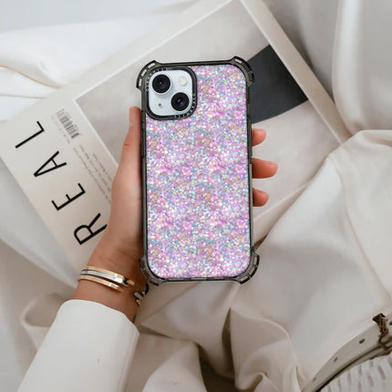 Coque iPhone 15 Plus Bounce — Paillettes pastel crépusculaires