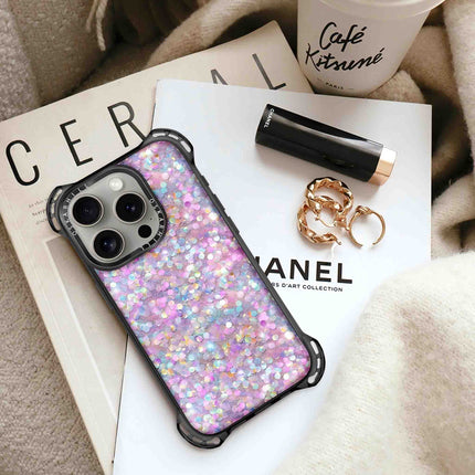 Coque iPhone 14 Pro Bounce — Paillettes pastel crépusculaires