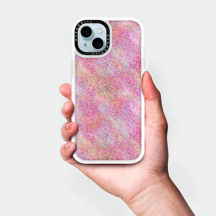 Coque iPhone 15 Plus Classic — Paillettes roses