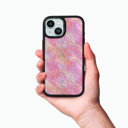 Coque iPhone 15 Elite — Paillettes roses