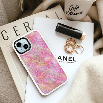 Coque iPhone 14 Plus Classic — Paillettes roses