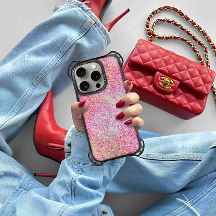 Coque iPhone 14 Pro Bounce — Paillettes roses