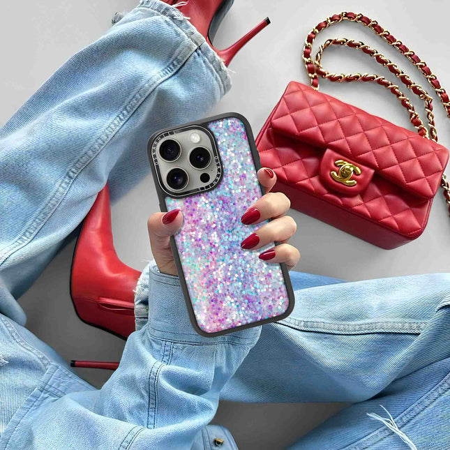 iPhone 15 Pro Case Elite — Pastel Purple-Blue Glitter