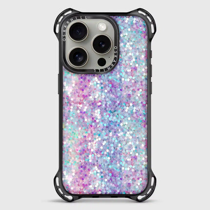 iPhone 15 Pro Max Case Bounce — Pastel Purple-Blue Glitter