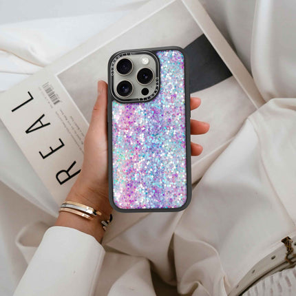 Coque iPhone 13 Pro Max Elite — Paillettes violet-bleu pastel