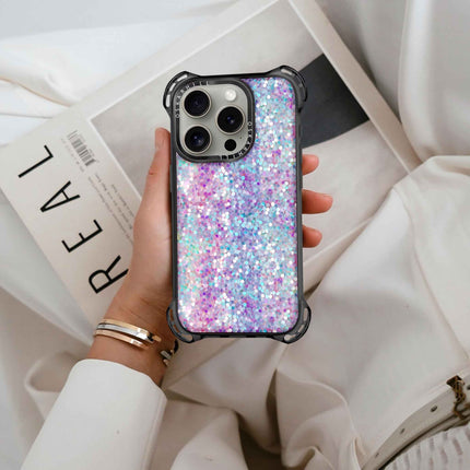 iPhone 16 Pro Case Bounce — Pastel Purple-Blue Glitter