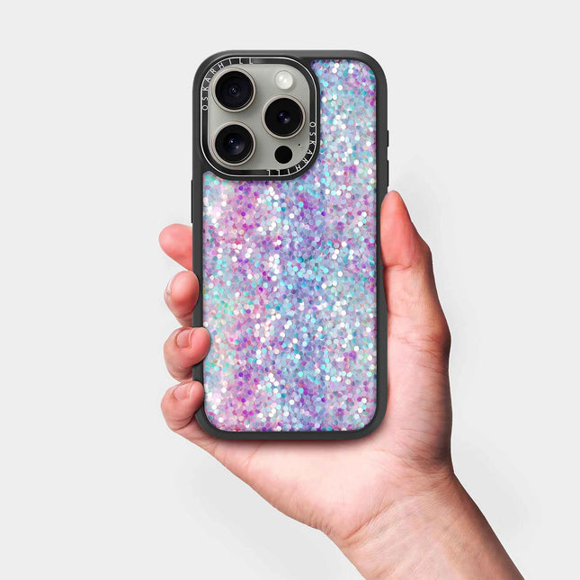 iPhone 15 Pro Elite MagSafe Compatible Pastel Purple-Blue Glitter Case