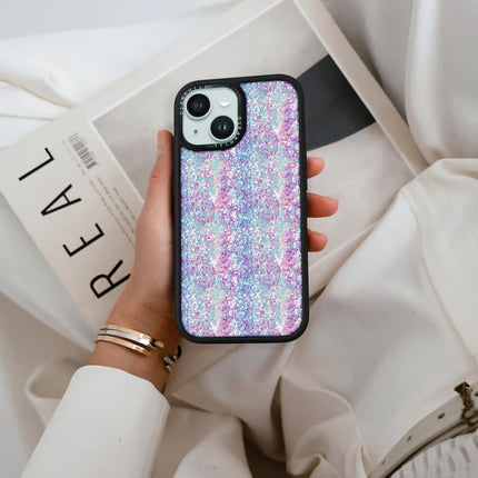 Coque iPhone 13 Elite — Paillettes violet-bleu pastel