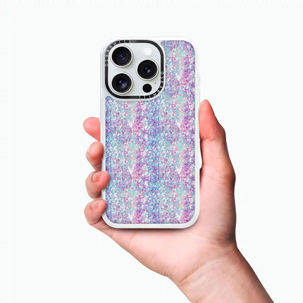 Coque iPhone 13 Pro Max Classic — Paillettes violet-bleu pastel