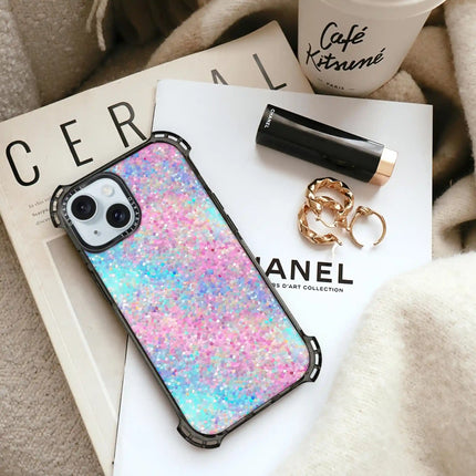 Coque iPhone 13 Mini Bounce — Paillettes multicolores pastel