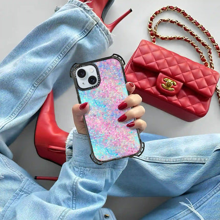 Coque iPhone 14 Plus Bounce — Paillettes multicolores pastel