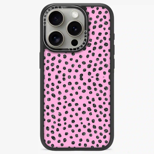 iPhone 15 Pro Max Case Elite — Glitter Polka Pink