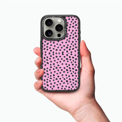 Coque Elite pour iPhone 15 Pro — Motif à pois rose pailleté