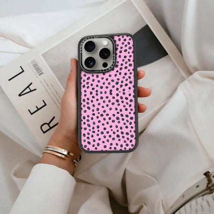 iPhone 15 Pro Max Case Elite — Glitter Polka Pink