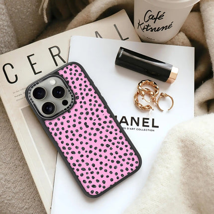 iPhone 16 Pro Case Elite — Glitter Polka Pink