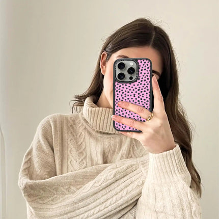 Coque Elite pour iPhone 13 Pro — Motif à pois rose pailleté