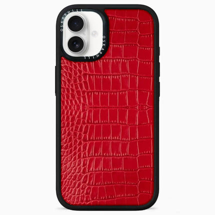 Coque iPhone 16 Elite Alligator — Rouge Saint-Valentin