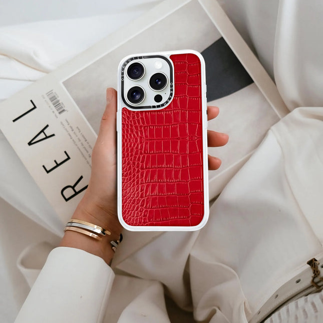 iPhone 16 Hülle Elite Alligator – Valentinstagsrot