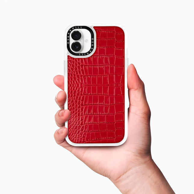 iPhone 16 Case Classic Alligator — Valentine Red