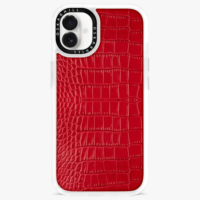 iPhone 16 Plus Case Classic Alligator — Valentine Red