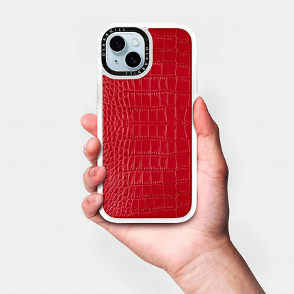 iPhone 15 Plus Hülle Classic Alligator – Cornell Rot