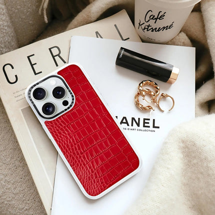 Coque iPhone 14 Pro Max Alligator classique — Rouge Cornell