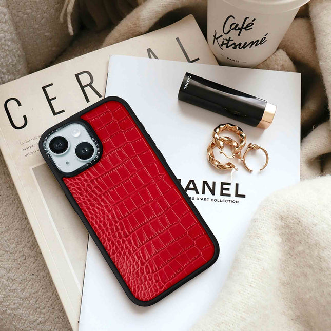 Coque iPhone 13 Elite Alligator — Rouge Saint-Valentin