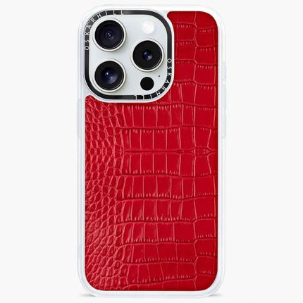 Coque iPhone 15 Pro Max Alligator classique — Rouge Cornell