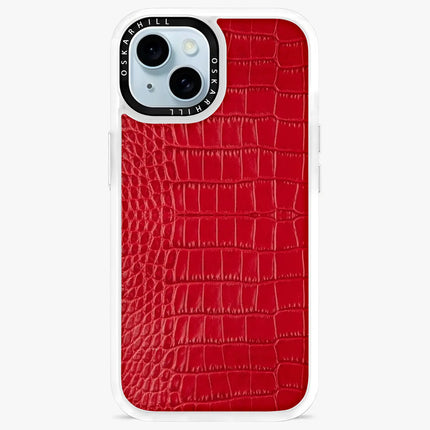 Coque iPhone 14 Plus Alligator classique — Rouge Cornell