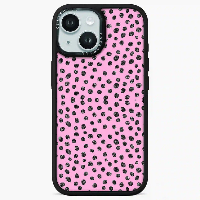 iPhone 15 Plus Case Elite — Glitter Polka Pink