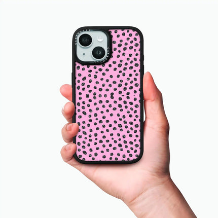 Coque Elite pour iPhone 14 Plus — Motif à pois rose pailleté