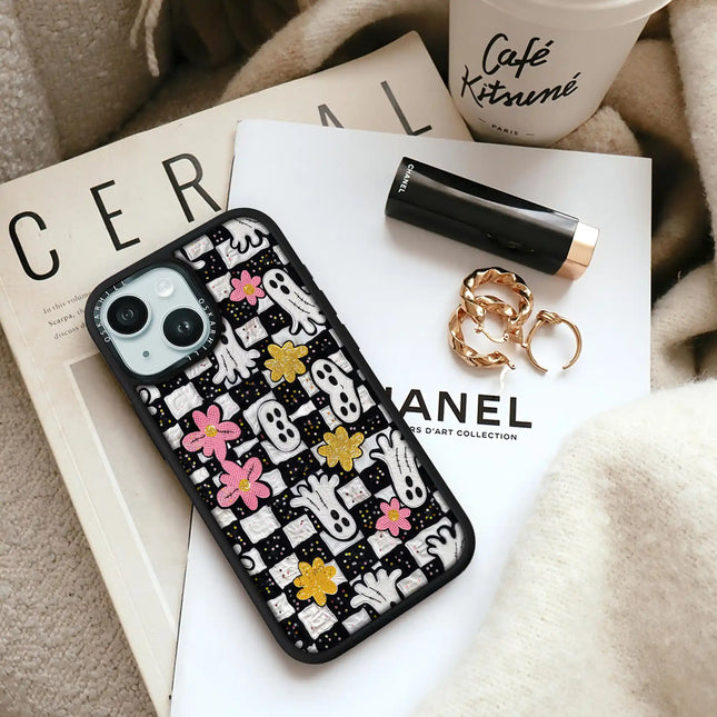 iPhone 14 Plus Case Elite — Glitter Ghostly Garden