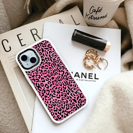 Coque iPhone 14 Plus classique — Panthère rose scintillante