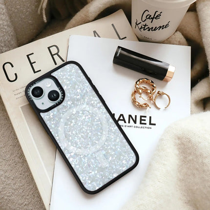 Coque Elite pour iPhone 15 Plus — Cristal givré scintillant