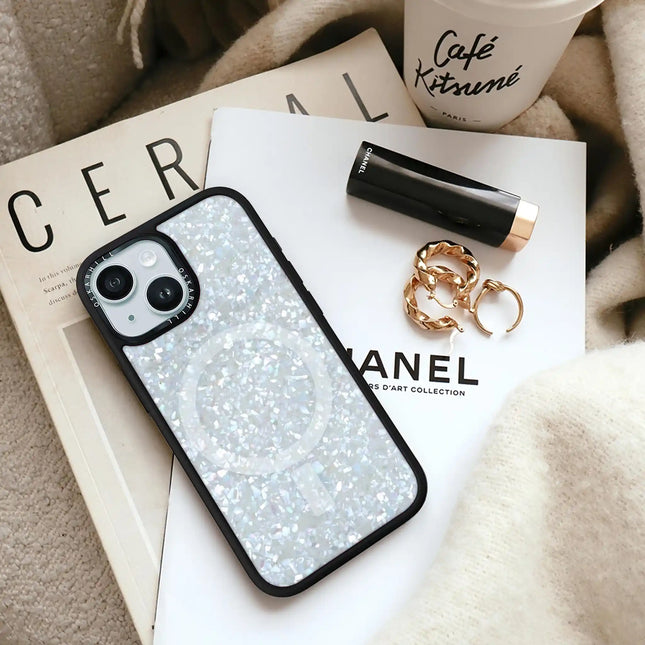 iPhone 14 Elite MagSafe Compatible Crystal Frost Shimmer Case