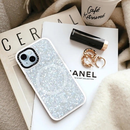 Coque classique pour iPhone 15 Plus — Cristal givré scintillant