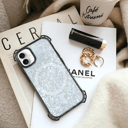 Coque iPhone 16 Bounce — Cristal givré scintillant