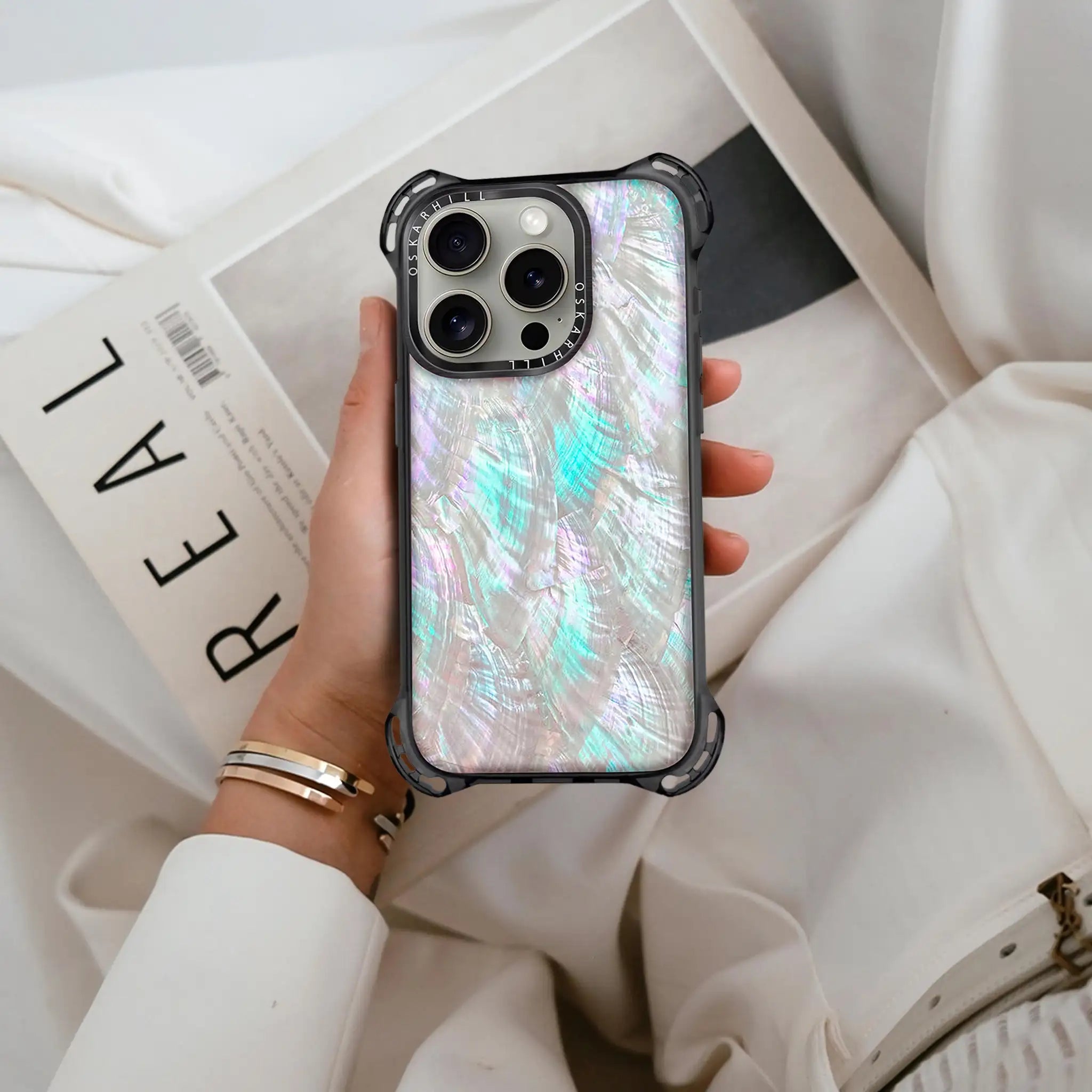 iPhone 15 Pro Max Case Bounce — Mother of Pearl | OSKARHILL iPhone 15 Pro Max Case Bounce — Mother of Pearl | OSKARHILL