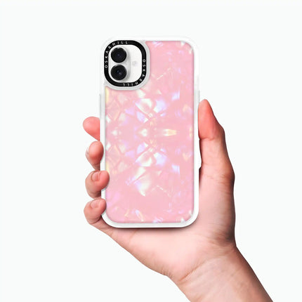 Coque iPhone 16 Classic — Glitter Blush Prism Pearl