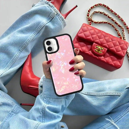 iPhone 16 Case Elite — Glitter Blush Prism Pearl