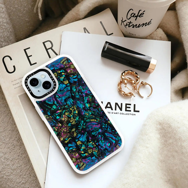 iPhone 14 in Classic MagSafe Compatible Cosmic Abalone Shell Case