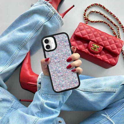 Coque iPhone 16 Elite — Paillettes givrées étoilées