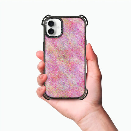 Coque iPhone 16 Bounce — Paillettes roses