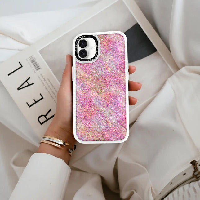 Coque iPhone 16 Classic — Paillettes roses